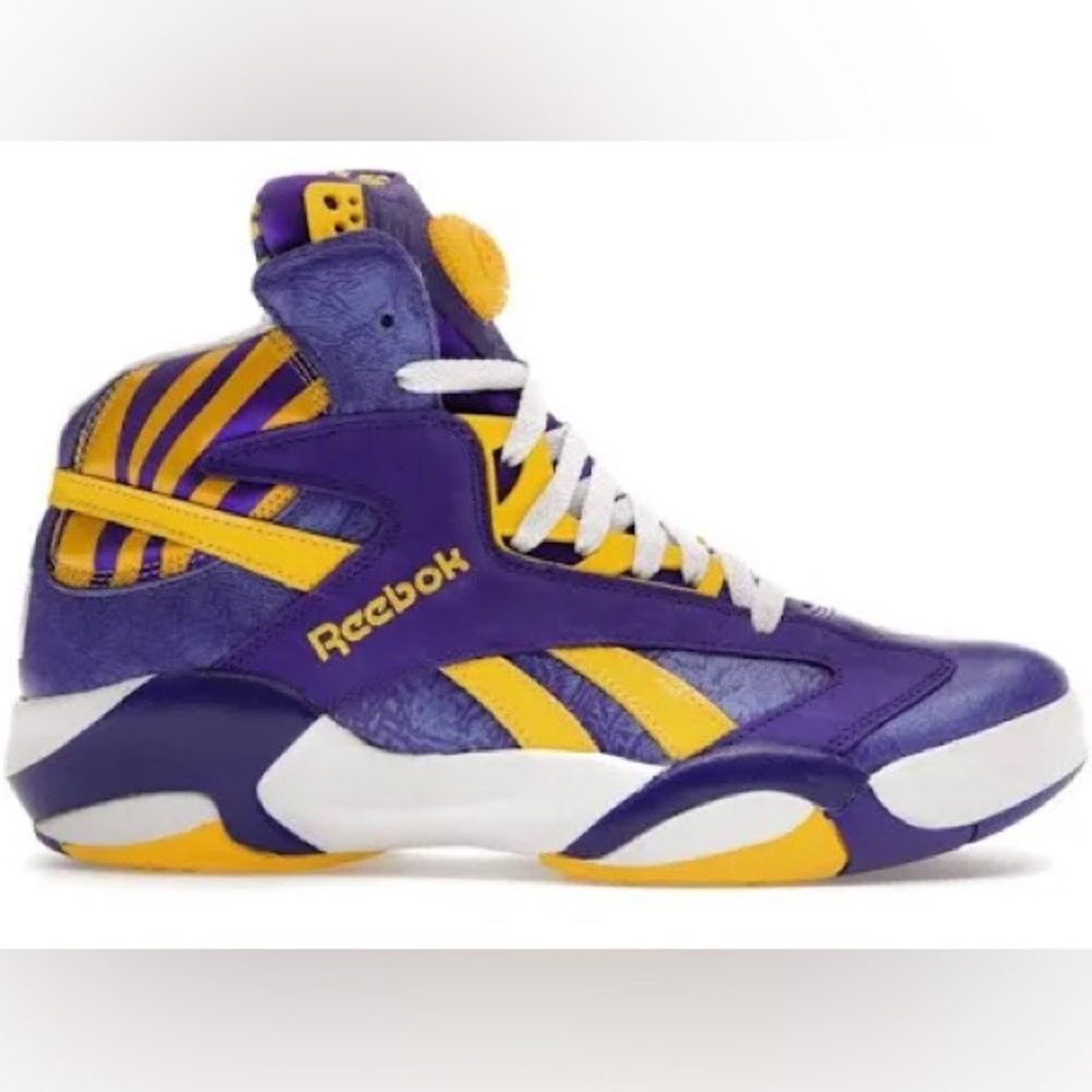 Reebok Shaq Attaq LSU Tigers Purple Gold Pump High Top Sneakers Mens 11